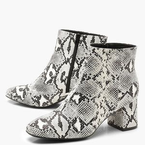 Snakeskin bootie